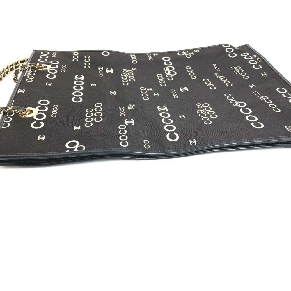 CHANEL Vintage Black Leather Logo Shoulder Bag - Picture 7 of 12